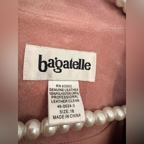 VTG Bagatelle Pale Pink Suede Blazer Size 16 L/XL - Picture 7 of 16